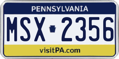PA license plate MSX2356