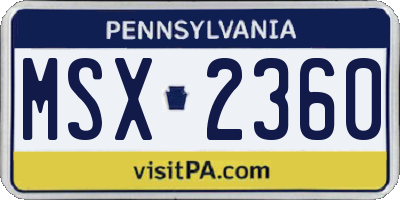 PA license plate MSX2360