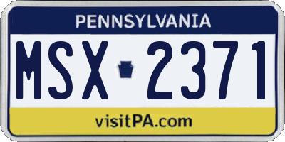 PA license plate MSX2371