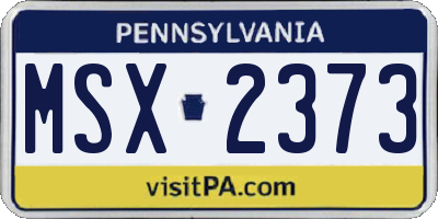 PA license plate MSX2373