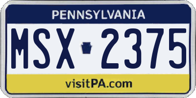 PA license plate MSX2375