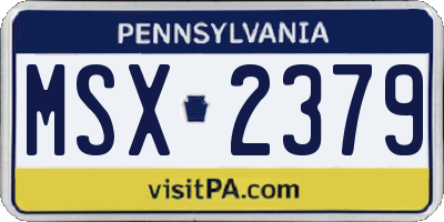 PA license plate MSX2379
