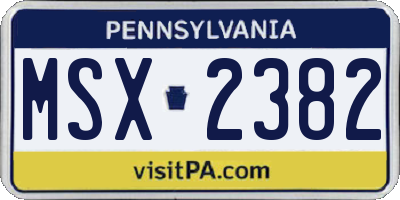 PA license plate MSX2382
