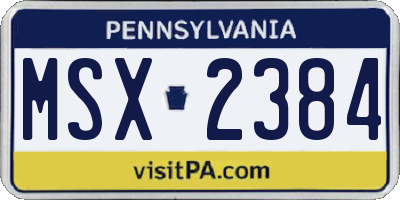 PA license plate MSX2384