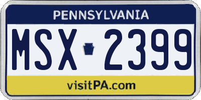 PA license plate MSX2399