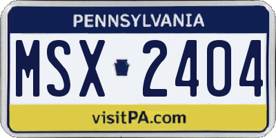 PA license plate MSX2404