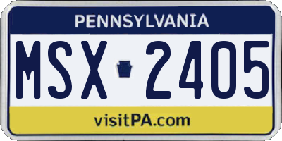 PA license plate MSX2405