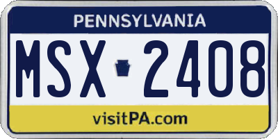 PA license plate MSX2408