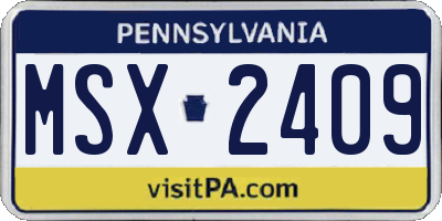 PA license plate MSX2409
