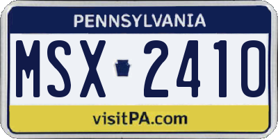 PA license plate MSX2410