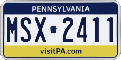 PA license plate MSX2411