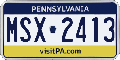 PA license plate MSX2413