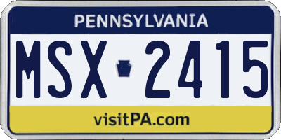 PA license plate MSX2415