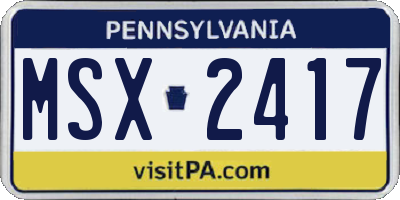 PA license plate MSX2417