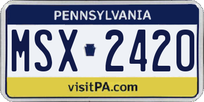 PA license plate MSX2420