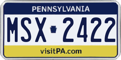 PA license plate MSX2422