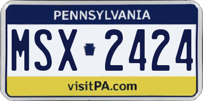 PA license plate MSX2424