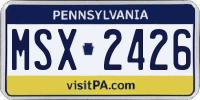 PA license plate MSX2426