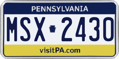 PA license plate MSX2430