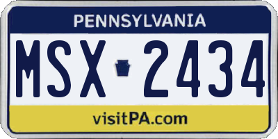 PA license plate MSX2434