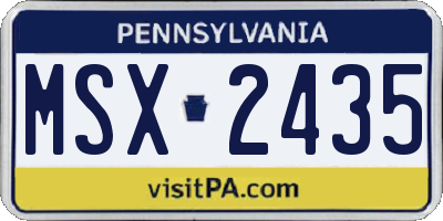 PA license plate MSX2435
