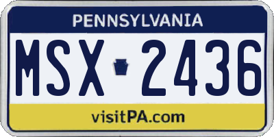 PA license plate MSX2436