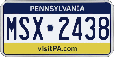 PA license plate MSX2438
