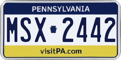 PA license plate MSX2442