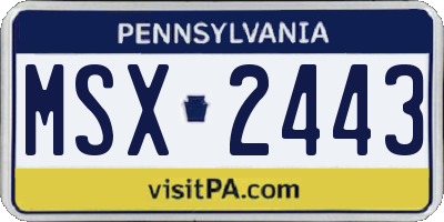PA license plate MSX2443