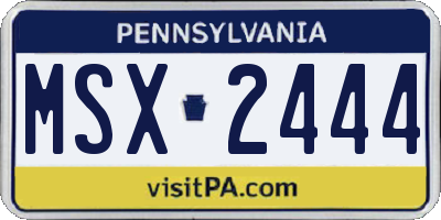 PA license plate MSX2444