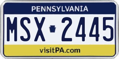 PA license plate MSX2445