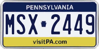 PA license plate MSX2449