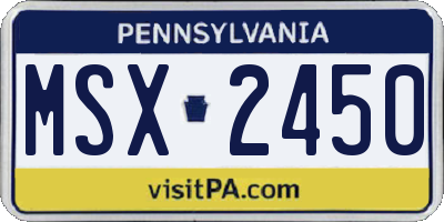 PA license plate MSX2450