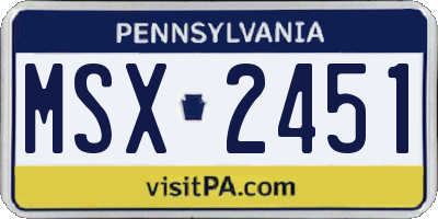 PA license plate MSX2451