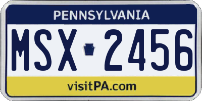 PA license plate MSX2456