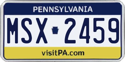 PA license plate MSX2459