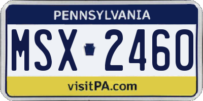 PA license plate MSX2460