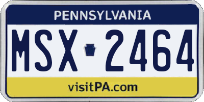 PA license plate MSX2464