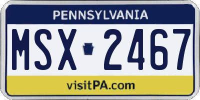 PA license plate MSX2467