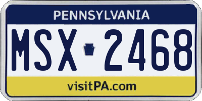 PA license plate MSX2468