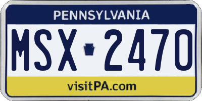 PA license plate MSX2470