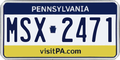 PA license plate MSX2471