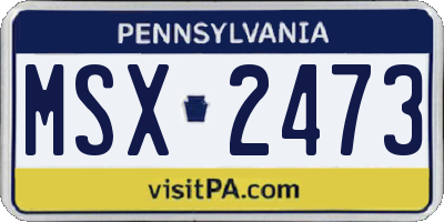 PA license plate MSX2473