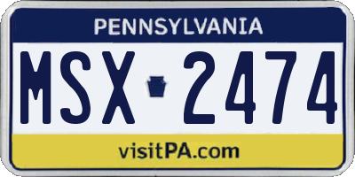 PA license plate MSX2474