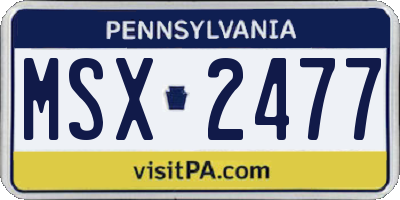 PA license plate MSX2477