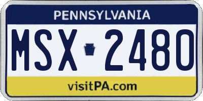 PA license plate MSX2480