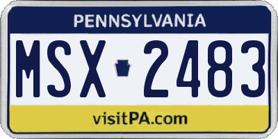 PA license plate MSX2483
