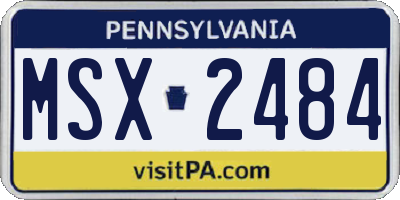 PA license plate MSX2484