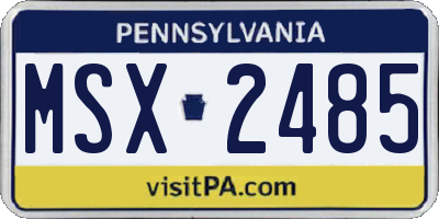 PA license plate MSX2485