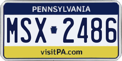 PA license plate MSX2486